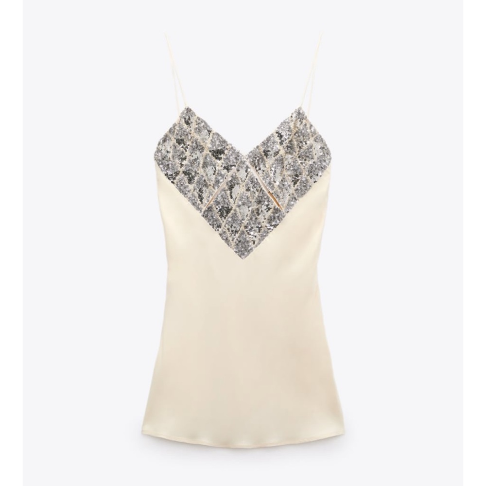 ZARA SATIN EFFECT MINI DRESS